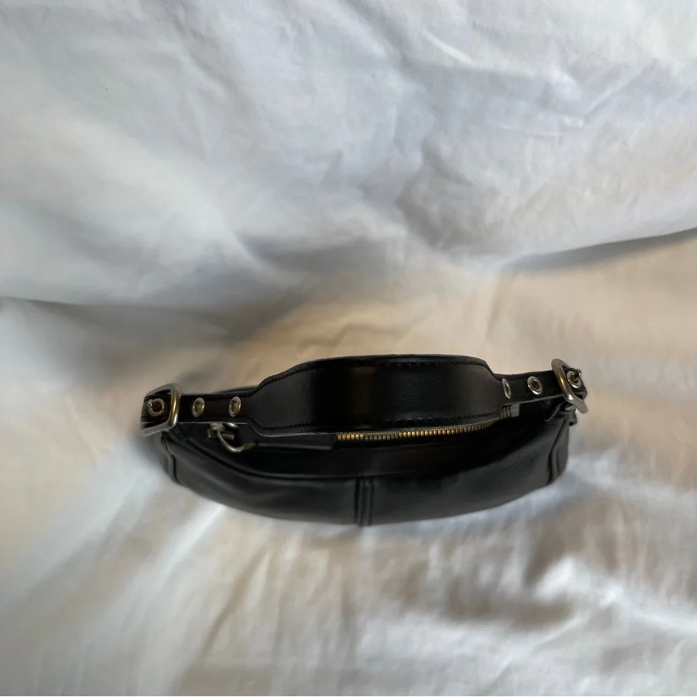 SOLD 🔴 Coach bag zoe 9593 black leather bag vintage RARE shoulder bag - Picture 7 of 17